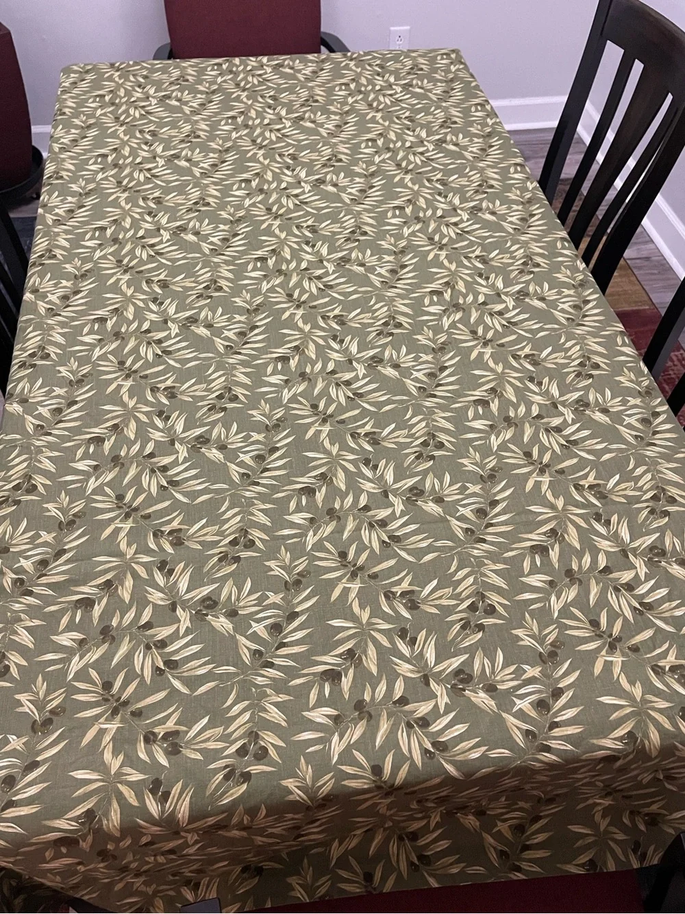 Williams Sonoma 1 Tablecloth 8 Napkins Made In Italy Green With Black Olives